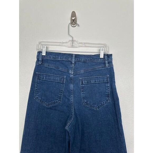 GAP High Rise Wide Leg Button Fly Indigo Blue Jeans Cotton Women's 28T 28 Tall - Picture 6 of 9